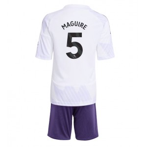Fotbalové Dres Manchester United Harry Maguire #5 Dětské Venkovní Oblečení 2025-26 Krátký Rukáv (+ trenýrky)